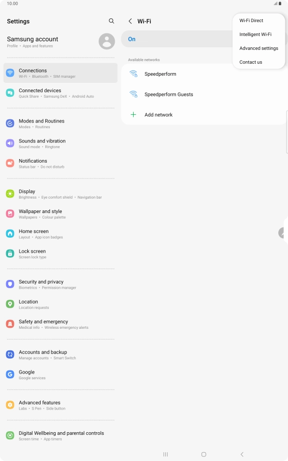 Press Intelligent Wi-Fi.