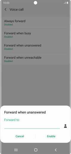 Key in +447953222222 and press Enable.