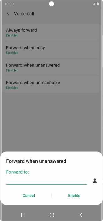 Key in +447953222222 and press Enable.