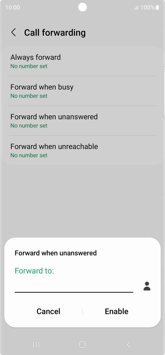 Key in +447953222222 and press Enable.