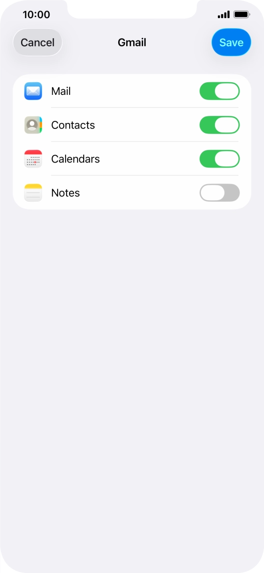 If this screen is displayed, you email account has been recognised and set up automatically. Follow the instructions on the screen to key in more information and finish setting up your phone.