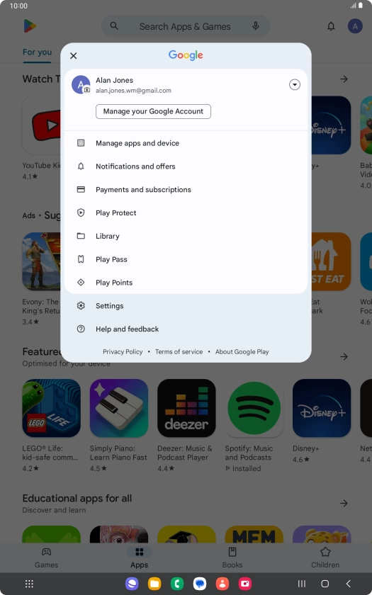 Press Manage apps and device.