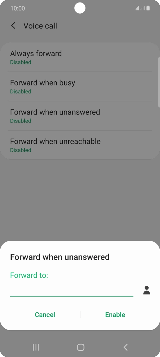 Key in +447953222222 and press Enable.