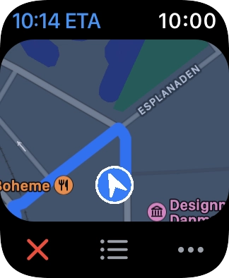 Turn the Digital Crown to zoom in or out on the map.