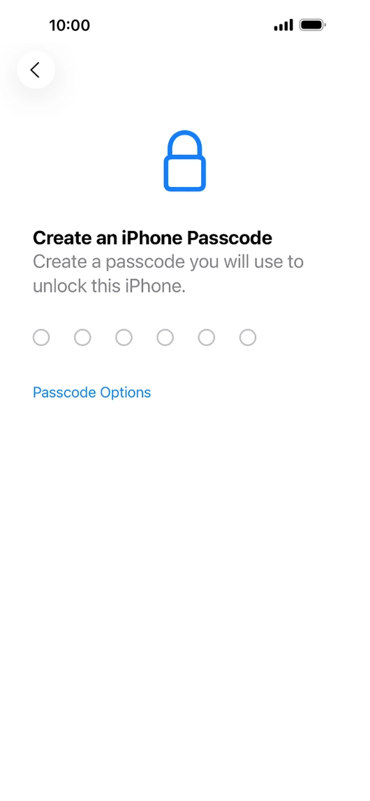 Press Passcode Options.