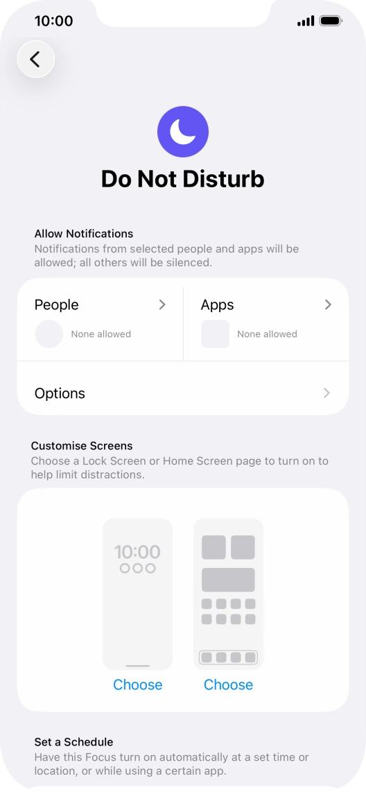 Press People and follow the instructions on the screen to select which contacts you would like to receive calls and notifications from when Do Not Disturb is turned on.