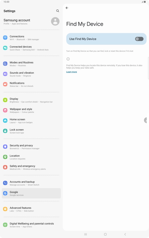 Press the indicator next to 