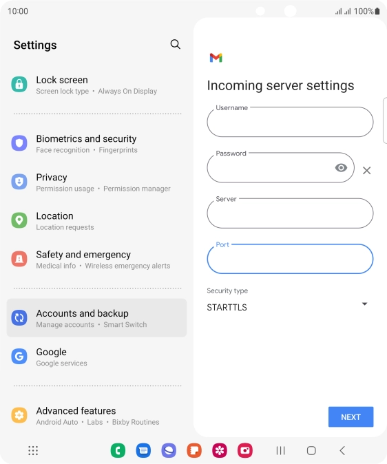 Press the drop down list below 