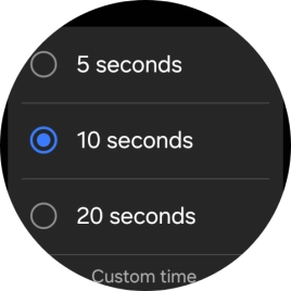 Press the required setting to choose how long the countdown should be before your smartwatch calls the emergency dispatch centre when a hard fall is detected.