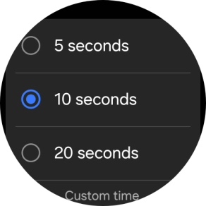 Press the required setting to choose how long the countdown should be before your smartwatch calls the emergency dispatch centre when a hard fall is detected.