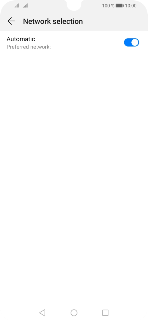 If you want to select a network manually, press the indicator next to 