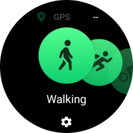 Slide your finger right or left to select the required activity.