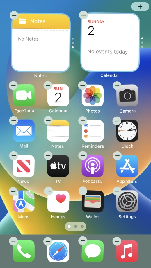 Press the home screen icon.