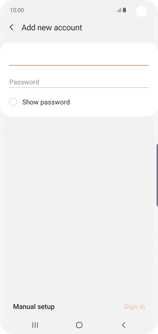 Press Password and key in the password for your email account.