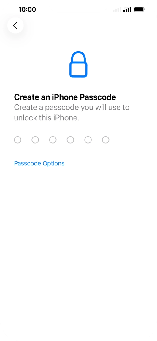 Press Passcode Options.