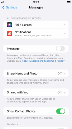 Press the indicator next to 