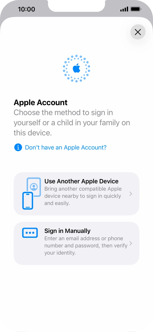 Press Sign in Manually.