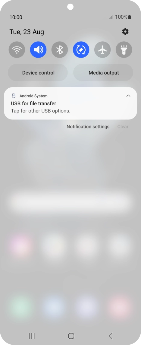 Press Tap for other USB options..