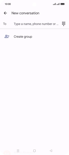 Press the search field and key in the first letters of the recipient's name.