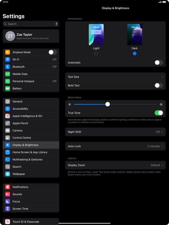 Press the indicator next to 