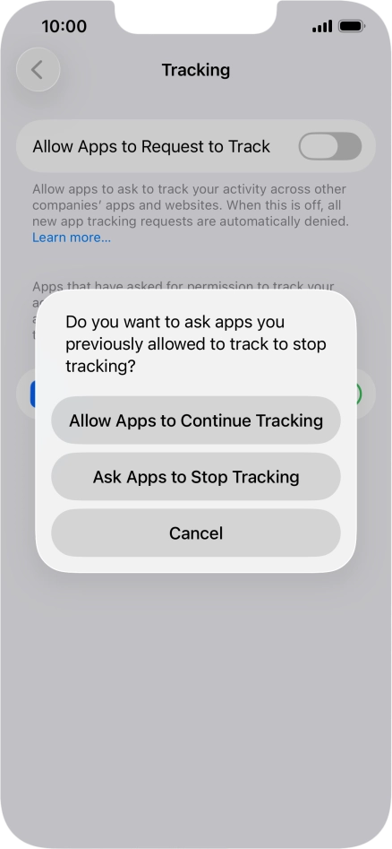 If you turn off the function, press the required setting.