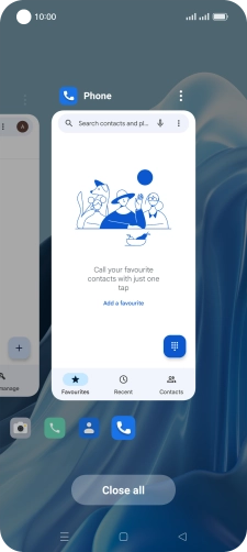 To end one running application, slide your finger upwards on the required application.