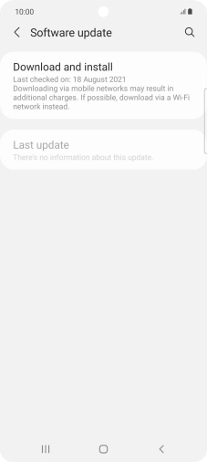 Press Download and install. If a new software version is available, it's displayed. Follow the instructions on the screen to update the phone software.