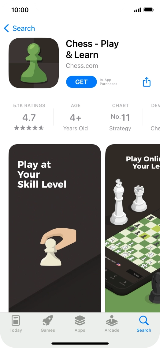 Press GET and follow the instructions on the screen to install the app.