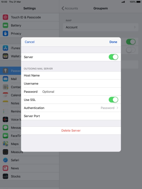 Press the indicator next to 