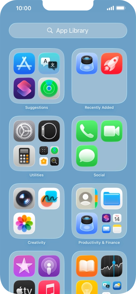 Press the required app.