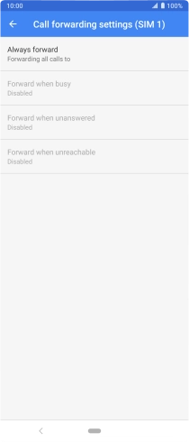 Press the required divert type.