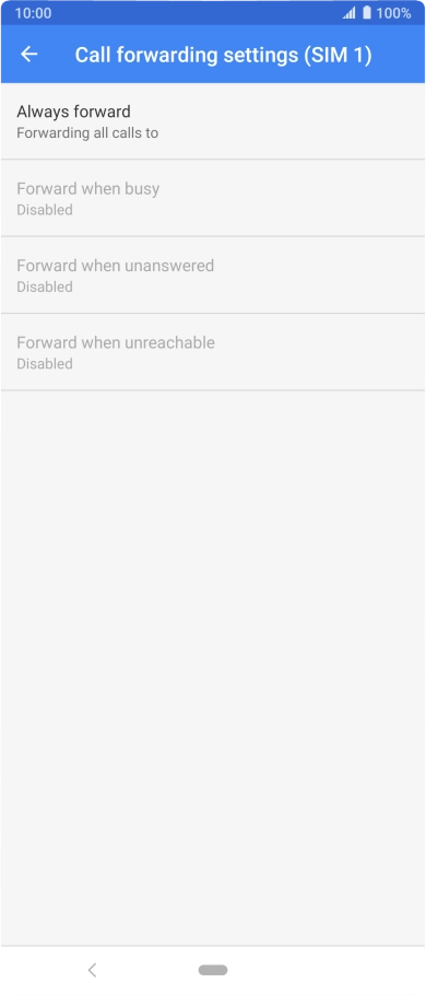 Press the required divert type.