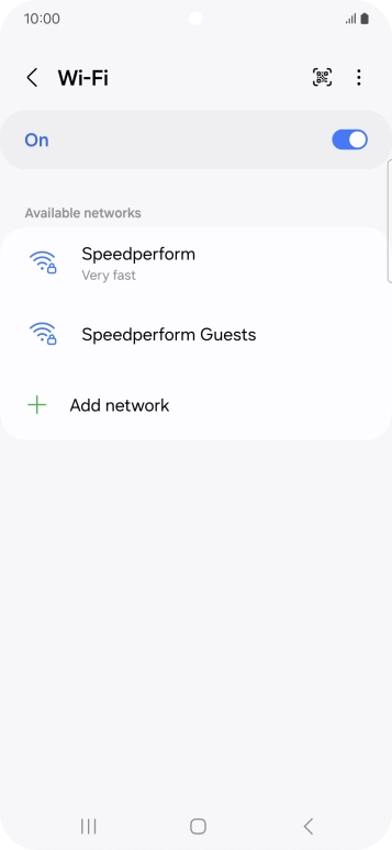 Press the required Wi-Fi network.