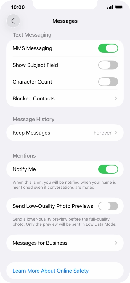 Press the indicator next to 