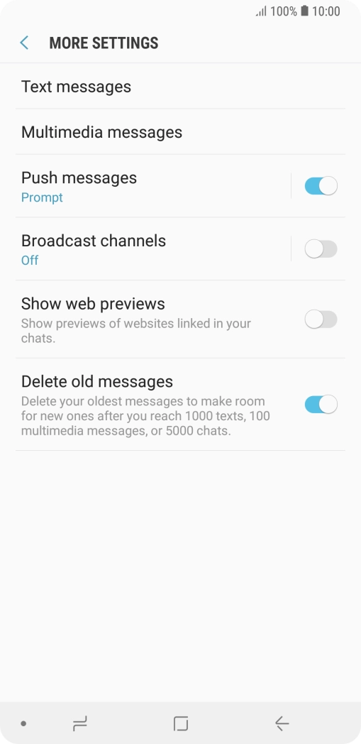Press Text messages.