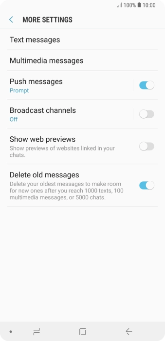 Press Text messages.