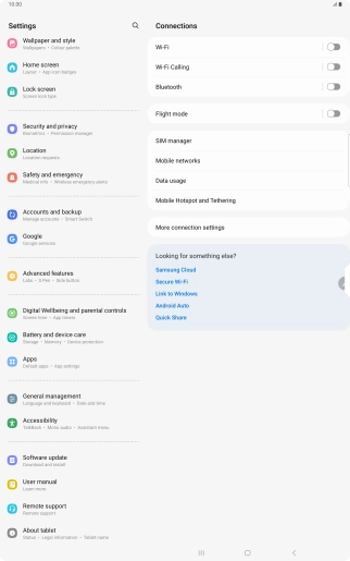 Press Battery and device care.
