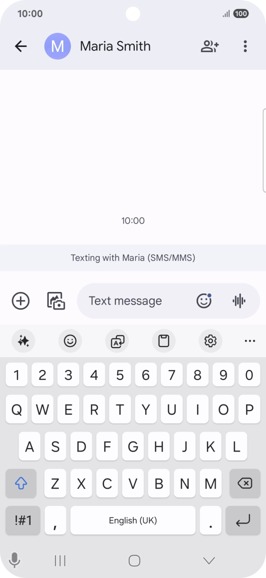 Select an existing conversation or create a new message and press the AI icon.