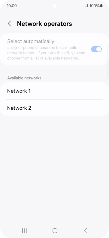 Press the required network.
