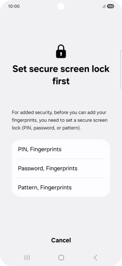 Press the required phone lock code and follow the instructions on the screen to create an additional phone lock code.