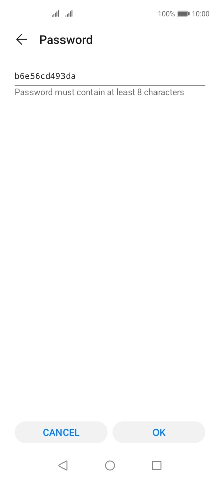 Key in the required password and press OK.