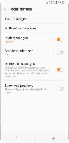 Press Text messages.