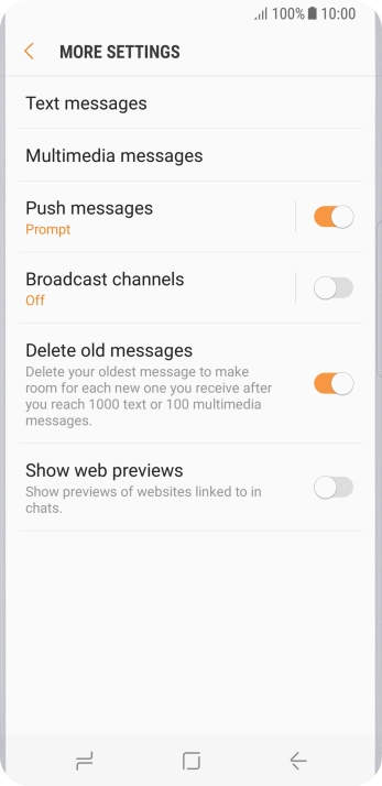 Press Text messages.