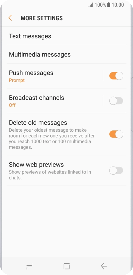 Press Text messages.