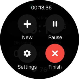 Press Finish to end an activity.