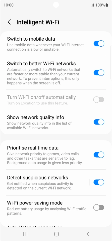 Press the indicator next to 