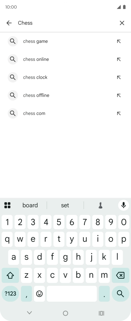 Key in the name or subject of the required app and press the search icon.