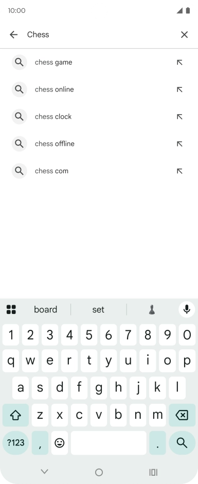 Key in the name or subject of the required app and press the search icon.