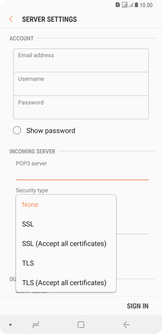 Press None to turn off the function.