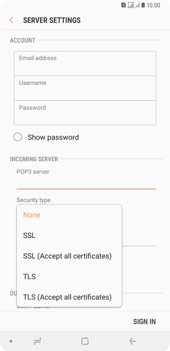 Press None to turn off the function.